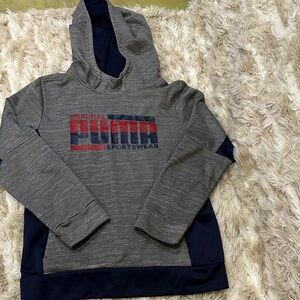 PUMA kids Gray and Navy Hoodie